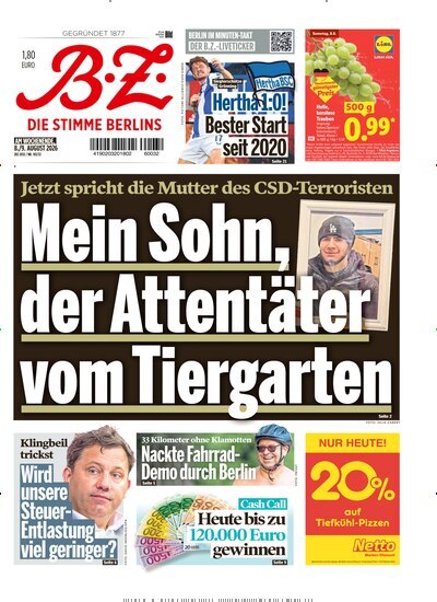 Titelbild der Ausgabe 183/2026 von B.Z.. Diese Zeitschrift und viele weitere Zeitungsabos als Abo oder epaper bei United Kiosk online kaufen.