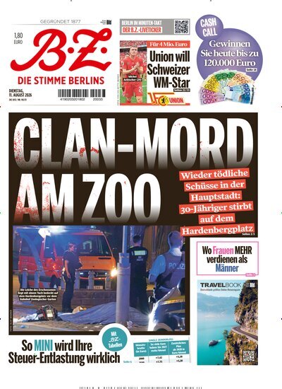 Titelbild der Ausgabe 185/2026 von B.Z.. Diese Zeitschrift und viele weitere Zeitungsabos als Abo oder epaper bei United Kiosk online kaufen.