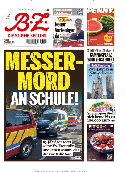 Titelbild der Ausgabe 200/2026 von B.Z.. Diese Zeitschrift und viele weitere Zeitungsabos als Abo oder epaper bei United Kiosk online kaufen.