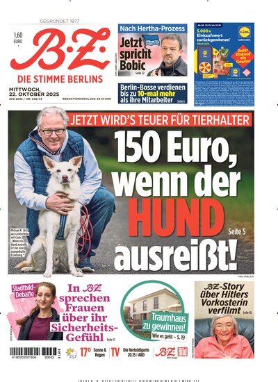 Titelbild der Ausgabe 244/2025 von B.Z.. Diese Zeitschrift und viele weitere Zeitungsabos als Abo oder epaper bei United Kiosk online kaufen.