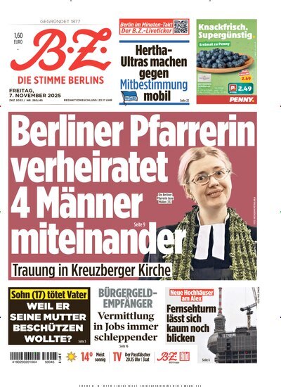 Titelbild der Ausgabe 258/2025 von B.Z.. Diese Zeitschrift und viele weitere Zeitungsabos als Abo oder epaper bei United Kiosk online kaufen.