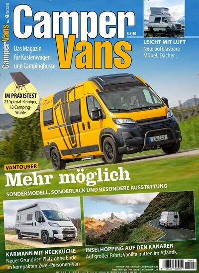 Titelbild der Ausgabe 4/2026 von Camper Vans. Diese Zeitschrift und viele weitere Automagazine und Motorradzeitschriften als Abo oder epaper bei United Kiosk online kaufen.