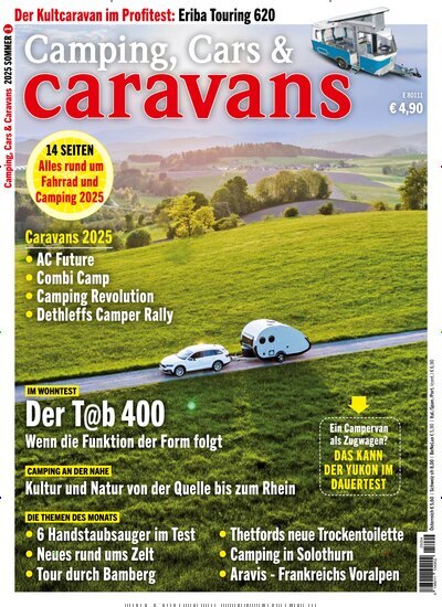 Titelbild der Ausgabe 4/2025 von Camping, Cars & Caravans. Diese Zeitschrift und viele weitere Automagazine und Motorradzeitschriften als Abo oder epaper bei United Kiosk online kaufen.