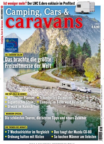 Titelbild der Ausgabe 7/2025 von Camping, Cars & Caravans. Diese Zeitschrift und viele weitere Automagazine und Motorradzeitschriften als Abo oder epaper bei United Kiosk online kaufen.