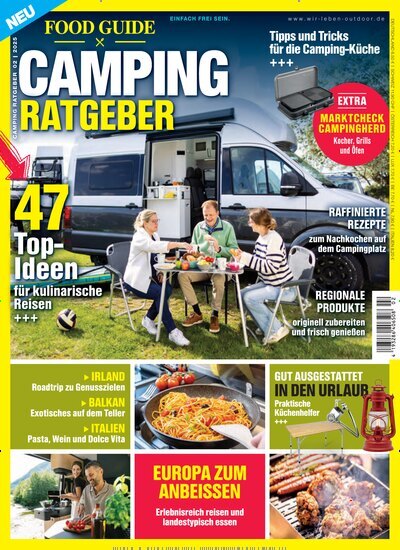 Titelbild der Ausgabe 2/2025 von Camping Ratgeber. Diese Zeitschrift und viele weitere Automagazine und Motorradzeitschriften als Abo oder epaper bei United Kiosk online kaufen.