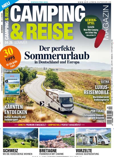 Titelbild der Ausgabe 4/2026 von Camping & Reise Magazin. Diese Zeitschrift und viele weitere Automagazine und Motorradzeitschriften als Abo oder epaper bei United Kiosk online kaufen.
