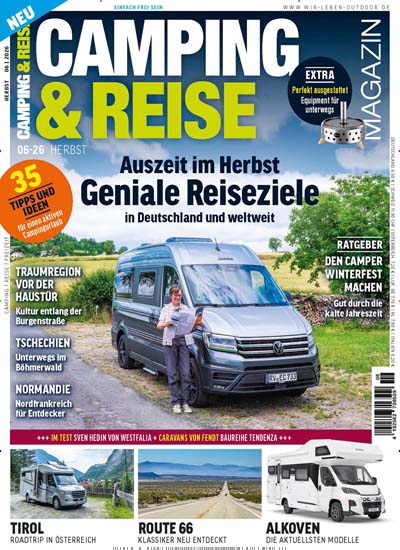 Titelbild der Ausgabe 6/2026 von Camping & Reise Magazin. Diese Zeitschrift und viele weitere Automagazine und Motorradzeitschriften als Abo oder epaper bei United Kiosk online kaufen.