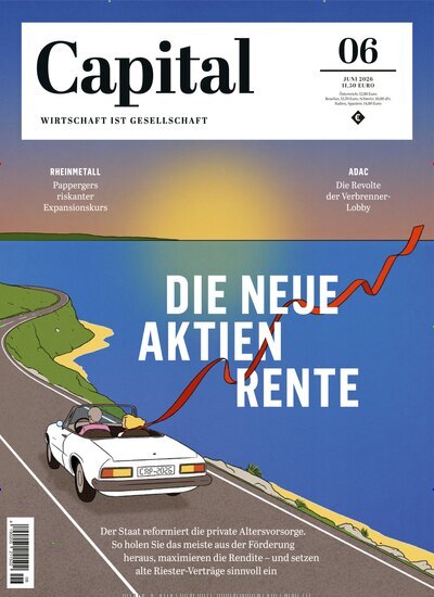 Titelbild der Ausgabe 6/2026 von Capital. Diese Zeitschrift und viele weitere Wirtschaftsmagazine und Politikmagazine als Abo oder epaper bei United Kiosk online kaufen.