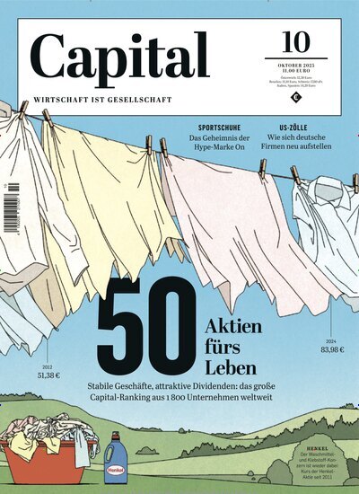 Titelbild der Ausgabe 10/2025 von Capital. Diese Zeitschrift und viele weitere Wirtschaftsmagazine und Politikmagazine als Abo oder epaper bei United Kiosk online kaufen.