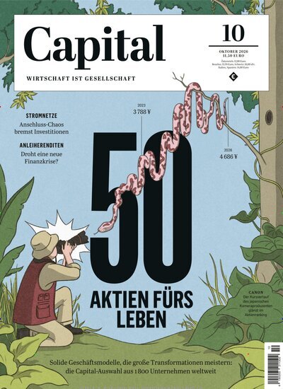 Titelbild der Ausgabe 10/2026 von Capital. Diese Zeitschrift und viele weitere Wirtschaftsmagazine und Politikmagazine als Abo oder epaper bei United Kiosk online kaufen.
