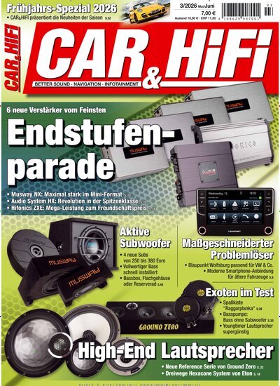 Titelbild der Ausgabe 3/2026 von Car & Hifi. Diese Zeitschrift und viele weitere Audiomagazine, Filmmagazine und Fotozeitschriften als Abo oder epaper bei United Kiosk online kaufen.