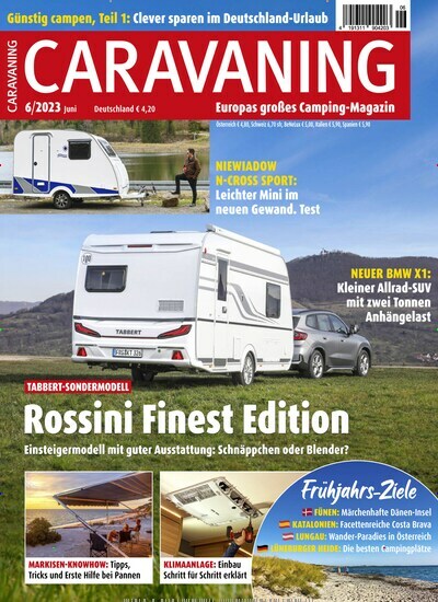Titelbild der Ausgabe 6/2023 von Caravaning. Diese Zeitschrift und viele weitere Automagazine und Motorradzeitschriften als Abo oder epaper bei United Kiosk online kaufen.