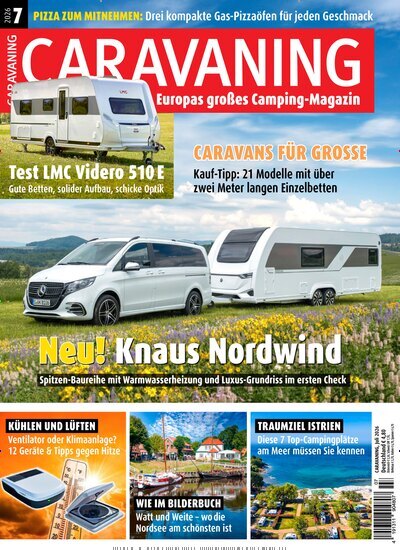 Titelbild der Ausgabe 7/2026 von Caravaning. Diese Zeitschrift und viele weitere Automagazine und Motorradzeitschriften als Abo oder epaper bei United Kiosk online kaufen.