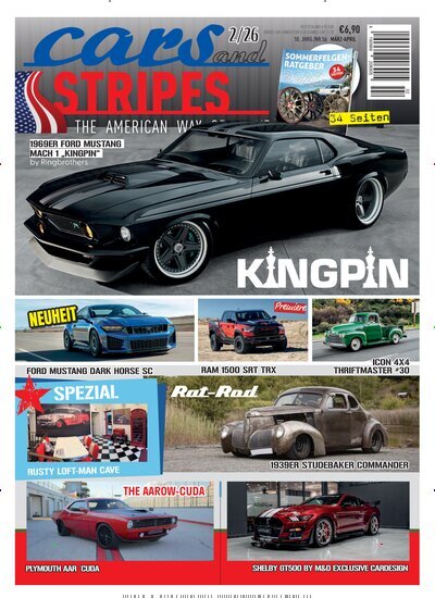Titelbild der Ausgabe 2/2026 von Cars and Stripes. Diese Zeitschrift und viele weitere Automagazine und Motorradzeitschriften als Abo oder epaper bei United Kiosk online kaufen.