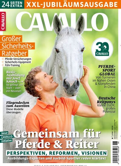 Titelbild der Ausgabe 6/2026 von Cavallo. Diese Zeitschrift und viele weitere Sportmagazine als Abo oder epaper bei United Kiosk online kaufen.