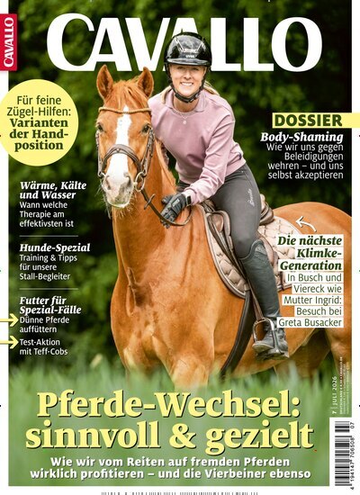 Titelbild der Ausgabe 7/2026 von Cavallo. Diese Zeitschrift und viele weitere Sportmagazine als Abo oder epaper bei United Kiosk online kaufen.