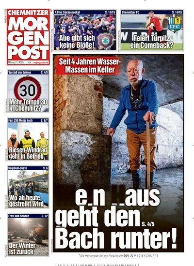 Titelbild der Ausgabe 93/2024 von Chemnitzer Morgenpost. Diese Zeitschrift und viele weitere Zeitungsabos als Abo oder epaper bei United Kiosk online kaufen.