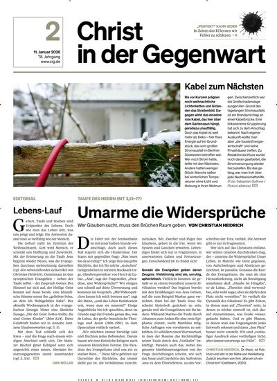 Titelbild der Ausgabe 2/2026 von Christ in der Gegenwart. Diese Zeitschrift und viele weitere Kunstmagazine und Kulturmagazine als Abo oder epaper bei United Kiosk online kaufen.