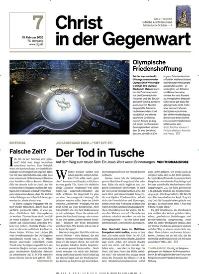 Titelbild der Ausgabe 7/2026 von Christ in der Gegenwart. Diese Zeitschrift und viele weitere Kunstmagazine und Kulturmagazine als Abo oder epaper bei United Kiosk online kaufen.