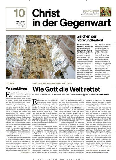 Titelbild der Ausgabe 10/2026 von Christ in der Gegenwart. Diese Zeitschrift und viele weitere Kunstmagazine und Kulturmagazine als Abo oder epaper bei United Kiosk online kaufen.