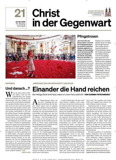 Titelbild der Ausgabe 21/2026 von Christ in der Gegenwart. Diese Zeitschrift und viele weitere Kunstmagazine und Kulturmagazine als Abo oder epaper bei United Kiosk online kaufen.