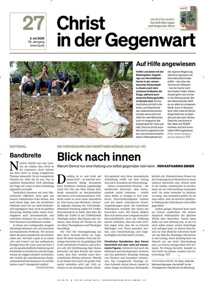 Titelbild der Ausgabe 27/2026 von Christ in der Gegenwart. Diese Zeitschrift und viele weitere Kunstmagazine und Kulturmagazine als Abo oder epaper bei United Kiosk online kaufen.