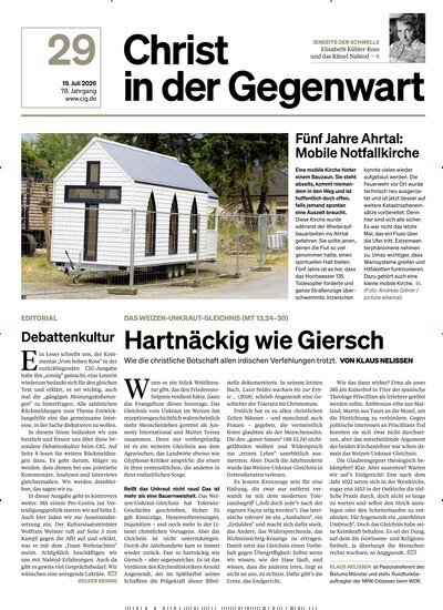 Titelbild der Ausgabe 29/2026 von Christ in der Gegenwart. Diese Zeitschrift und viele weitere Kunstmagazine und Kulturmagazine als Abo oder epaper bei United Kiosk online kaufen.