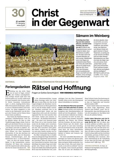 Titelbild der Ausgabe 30/2025 von Christ in der Gegenwart. Diese Zeitschrift und viele weitere Kunstmagazine und Kulturmagazine als Abo oder epaper bei United Kiosk online kaufen.