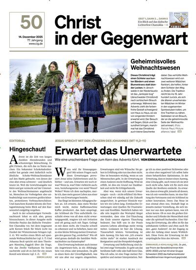 Titelbild der Ausgabe 50/2025 von Christ in der Gegenwart. Diese Zeitschrift und viele weitere Kunstmagazine und Kulturmagazine als Abo oder epaper bei United Kiosk online kaufen.