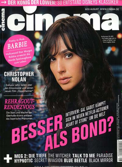 Titelbild der Ausgabe 8/2023 von cinema. Diese Zeitschrift und viele weitere Lifestylemagazine und Peoplemagazine als Abo oder epaper bei United Kiosk online kaufen.