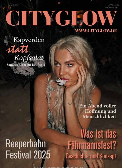 Titelbild der Ausgabe 8/2025 von Cityglow. Diese Zeitschrift und viele weitere Lifestylemagazine und Peoplemagazine als Abo oder epaper bei United Kiosk online kaufen.