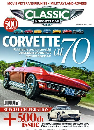 Titelbild der Ausgabe 11/2023 von Classic and Sports Car. Diese Zeitschrift und viele weitere Automagazine und Motorradzeitschriften als Abo oder epaper bei United Kiosk online kaufen.