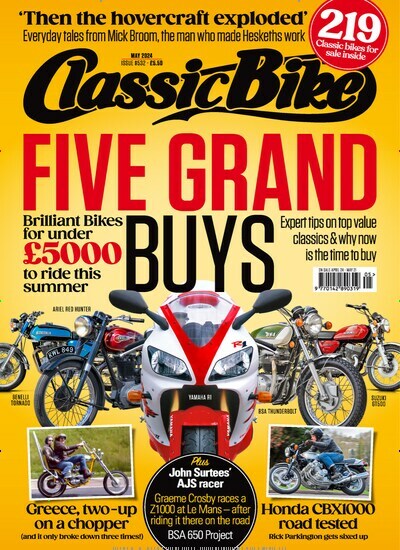 Titelbild der Ausgabe 5/2024 von Classic Bike. Diese Zeitschrift und viele weitere Automagazine und Motorradzeitschriften als Abo oder epaper bei United Kiosk online kaufen.