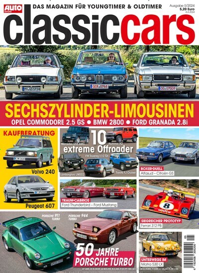 Titelbild der Ausgabe 5/2024 von classic cars. Diese Zeitschrift und viele weitere Automagazine und Motorradzeitschriften als Abo oder epaper bei United Kiosk online kaufen.