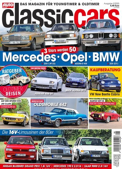 Titelbild der Ausgabe 5/2025 von classic cars. Diese Zeitschrift und viele weitere Automagazine und Motorradzeitschriften als Abo oder epaper bei United Kiosk online kaufen.