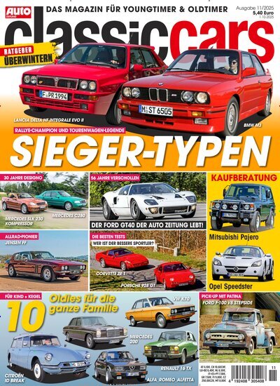 Titelbild der Ausgabe 11/2025 von classic cars. Diese Zeitschrift und viele weitere Automagazine und Motorradzeitschriften als Abo oder epaper bei United Kiosk online kaufen.