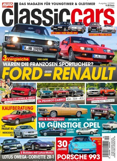 Titelbild der Ausgabe 12/2023 von classic cars. Diese Zeitschrift und viele weitere Automagazine und Motorradzeitschriften als Abo oder epaper bei United Kiosk online kaufen.