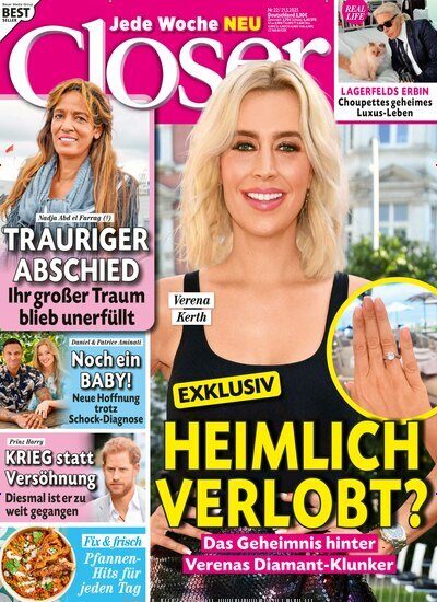 Titelbild der Ausgabe 22/2025 von Closer. Diese Zeitschrift und viele weitere Lifestylemagazine und Peoplemagazine als Abo oder epaper bei United Kiosk online kaufen.