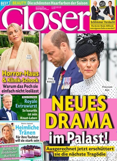 Titelbild der Ausgabe 29/2026 von Closer. Diese Zeitschrift und viele weitere Lifestylemagazine und Peoplemagazine als Abo oder epaper bei United Kiosk online kaufen.