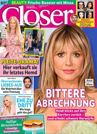 Titelbild der Ausgabe 42/2026 von Closer. Diese Zeitschrift und viele weitere Lifestylemagazine und Peoplemagazine als Abo oder epaper bei United Kiosk online kaufen.