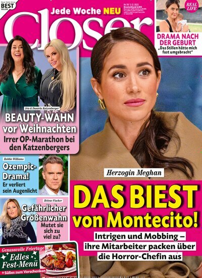 Titelbild der Ausgabe 50/2025 von Closer. Diese Zeitschrift und viele weitere Lifestylemagazine und Peoplemagazine als Abo oder epaper bei United Kiosk online kaufen.