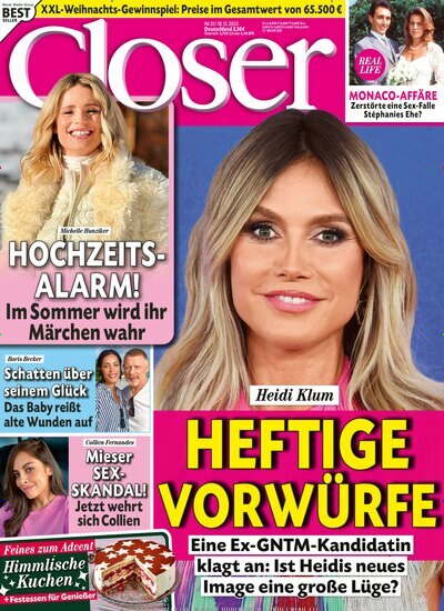 Titelbild der Ausgabe 51/2025 von Closer. Diese Zeitschrift und viele weitere Lifestylemagazine und Peoplemagazine als Abo oder epaper bei United Kiosk online kaufen.