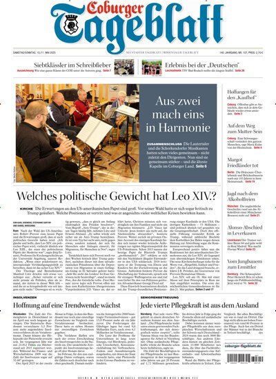 Titelbild der Ausgabe 107/2025 von Coburger Tageblatt. Diese Zeitschrift und viele weitere Zeitungsabos als Abo oder epaper bei United Kiosk online kaufen.