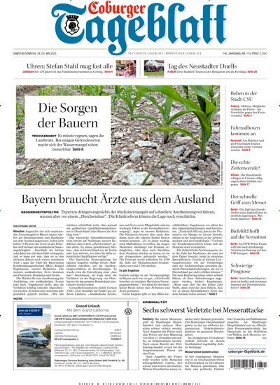 Titelbild der Ausgabe 119/2025 von Coburger Tageblatt. Diese Zeitschrift und viele weitere Zeitungsabos als Abo oder epaper bei United Kiosk online kaufen.