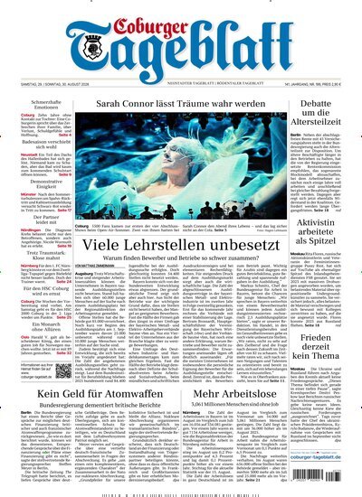 Titelbild der Ausgabe 199/2026 von Coburger Tageblatt. Diese Zeitschrift und viele weitere Zeitungsabos als Abo oder epaper bei United Kiosk online kaufen.