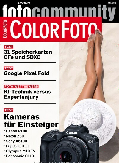 Titelbild der Ausgabe 9/2023 von ColorFoto. Diese Zeitschrift und viele weitere Audiomagazine, Filmmagazine und Fotozeitschriften als Abo oder epaper bei United Kiosk online kaufen.