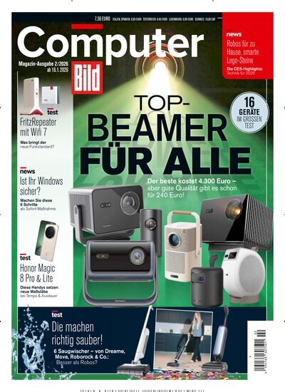 Titelbild der Ausgabe 2/2026 von Computer Bild. Diese Zeitschrift und viele weitere Computerzeitschriften, Tabletmagazine und Smartphonemagazine als Abo oder epaper bei United Kiosk online kaufen.