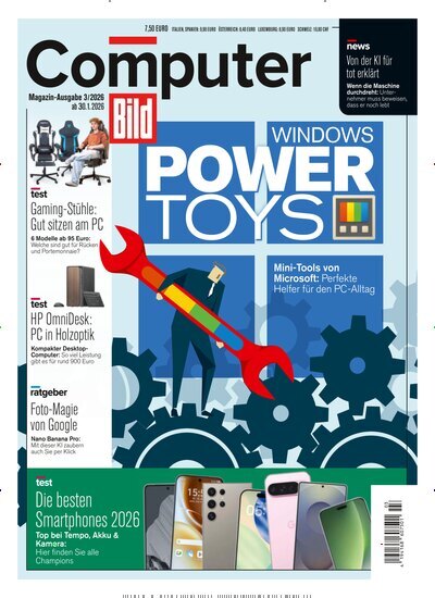 Titelbild der Ausgabe 3/2026 von Computer Bild. Diese Zeitschrift und viele weitere Computerzeitschriften, Tabletmagazine und Smartphonemagazine als Abo oder epaper bei United Kiosk online kaufen.