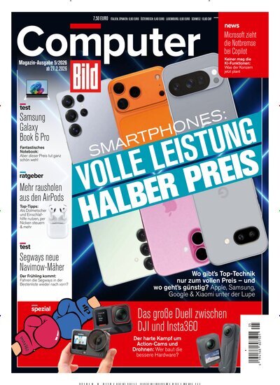 Titelbild der Ausgabe 5/2026 von Computer Bild. Diese Zeitschrift und viele weitere Computerzeitschriften, Tabletmagazine und Smartphonemagazine als Abo oder epaper bei United Kiosk online kaufen.