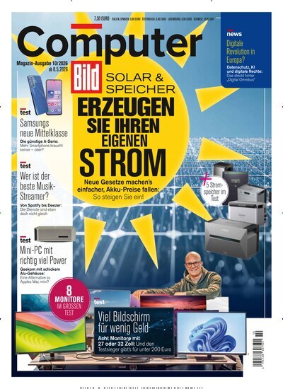 Titelbild der Ausgabe 10/2026 von Computer Bild. Diese Zeitschrift und viele weitere Computerzeitschriften, Tabletmagazine und Smartphonemagazine als Abo oder epaper bei United Kiosk online kaufen.